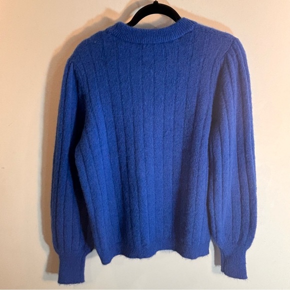 SELECTED FEMME Sz L Glowie Sweater Large Ribbing Crew Neck Wool Blend NEW - Picture 9 of 13